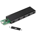 StarTech.com 0.87 in M.2 SATA SSD Hard Drive Enclosure USB C 10Gbps Plastic Aluminium Black SM2E1BMU31C