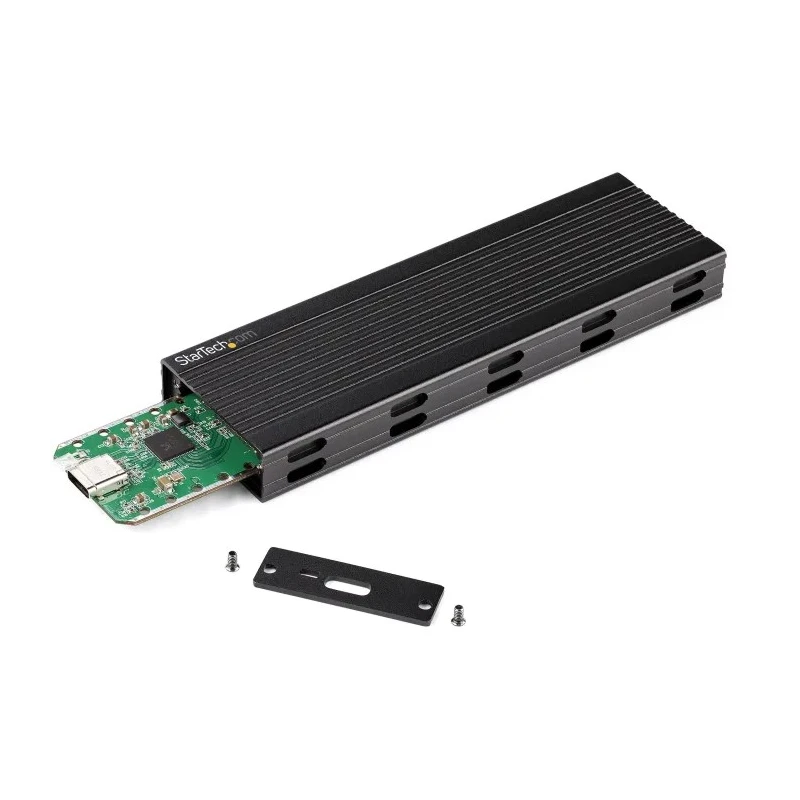 StarTech.com 0.87 in M.2 SATA SSD Hard Drive Enclosure USB C 10Gbps Plastic Aluminium Black SM2E1BMU31C
