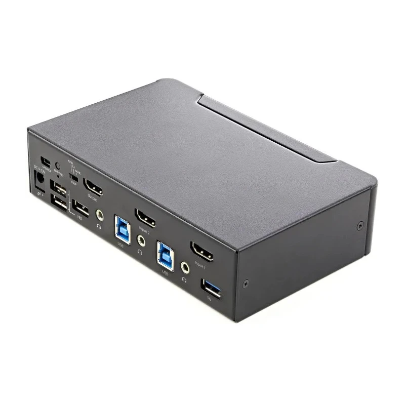 StarTech.com 2 Port 1 Displays USB HDMI KVM Switch with 3.5 mm Stereo Audio, 3840 x 2160 at 60 Hz Maximum SV231HU34K6