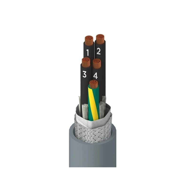 Alpha Wire Xtra-Guard FLEX Performance Multi-Core Industrial Cable 5 Cores 16 AWG Screened Nylon Jacket Grey 901605CY SL005