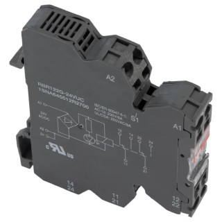 ABB Interface Relay, RBR122G Series, DIN Rail Mount, 24V AC/DC Coil, DPDT Contact Configuration RBR122G
