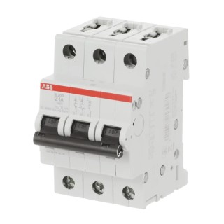 ABB System Pro M Compact S200 Miniature Circuit Breaker 3-Pole 1A Type Z 400V AC 6 kA 2CDS253001R0218 S203 Z 1A - 10 KA