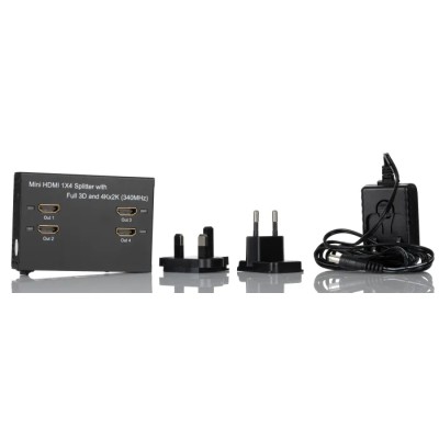 RS PRO HDMI Splitter 4 Port 1 Input 4 Output 4000 x 2000 Pixel Resolution 236-9048