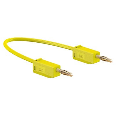Staubli Connector Test Lead 10A, 30 V AC, 60 V DC, Yellow, 500 mm Lead Length 28.0039-050-24