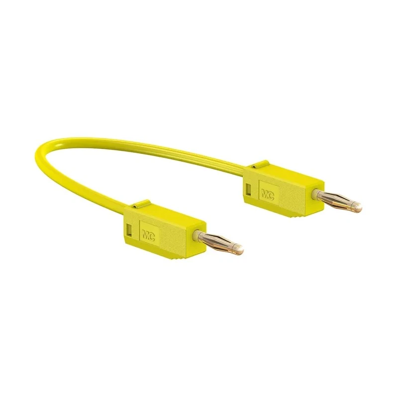 Staubli Connector Test Lead 10A, 30 V AC, 60 V DC, Yellow, 500 mm Lead Length 28.0039-050-24