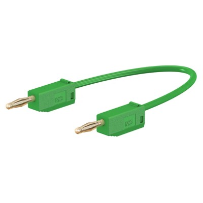 Staubli Connector Test Lead 10A, 30 V AC, 60 V DC, Green, 300 mm Lead Length 28.0039-030-25