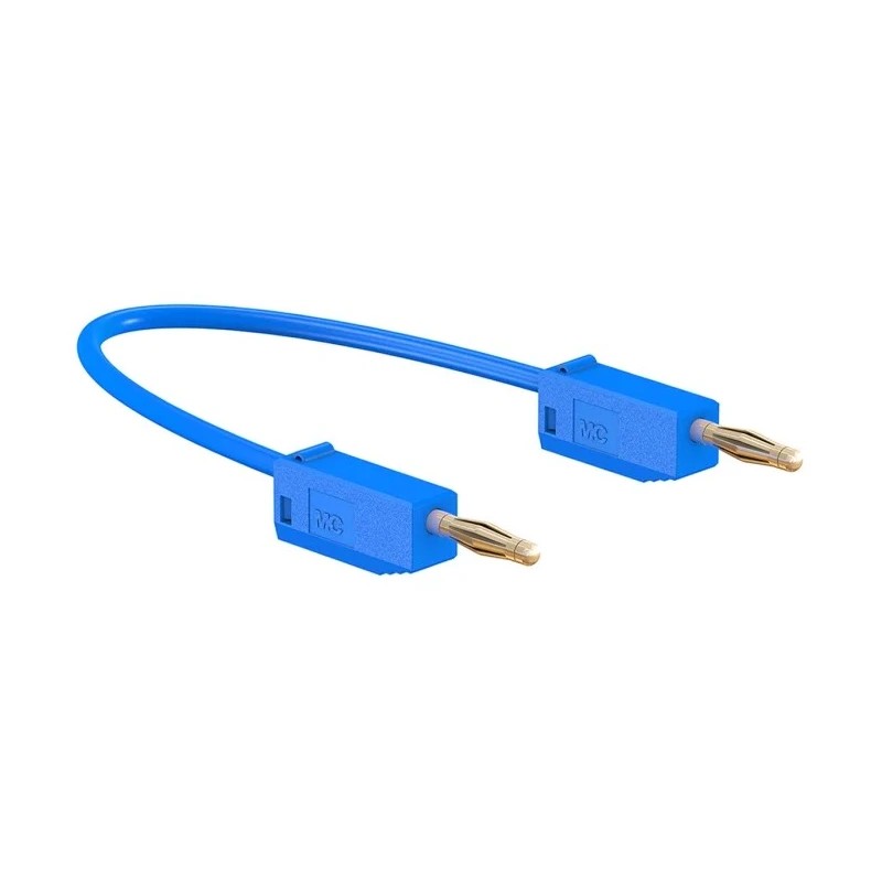 Staubli Connector Test Lead, 10A, 30 V AC, 60 V DC, Blue, 300 mm Lead Length 28.0039-030-23