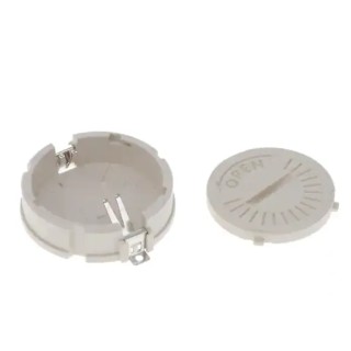 RS PRO CR2450 Battery Holder Leaf Spring Surface Mount High Temperature Thermoplastic Body 8.6mm Height 24mm Diameter CR2450