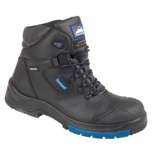 Himalayan Black Composite Toe Capped Men's Safety Boots Size 7 EU 41 with Stainless Steel Midsole SRC Slip Resistant 5160-07
