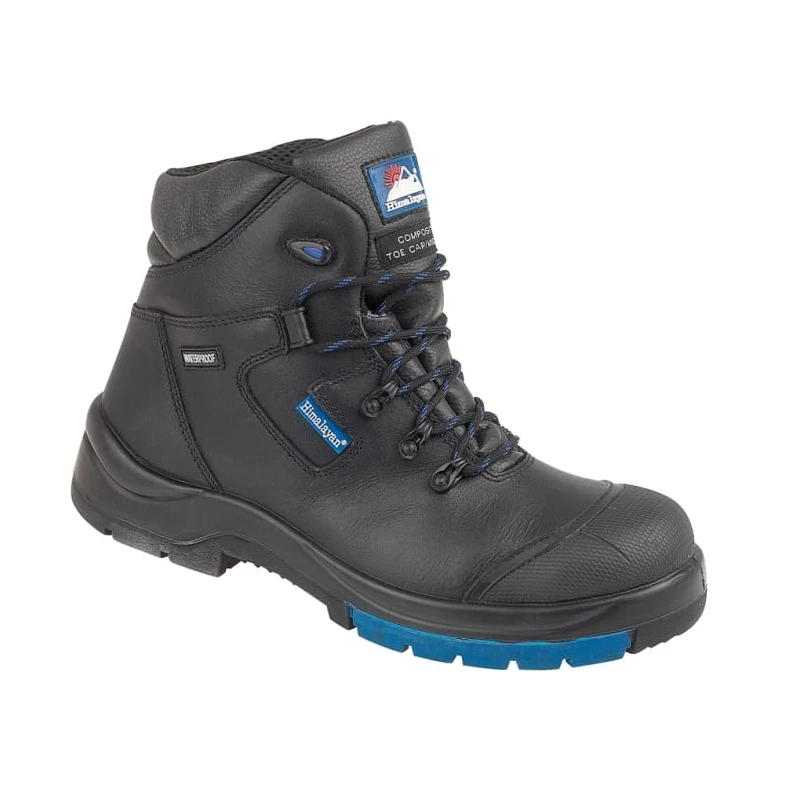 Himalayan Black Composite Toe Capped Men's Safety Boots Size 7 EU 41 with Stainless Steel Midsole SRC Slip Resistant 5160-07