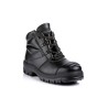 Goliath Black Leather Men's Safety Boots Steel Toe Cap Size UK 8 EU 42 Slip Resistant Polyurethane Midsole Rubber EL170DDR
