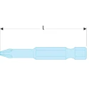 Facom Screwdriver Bit 1/4 in Tip PH3 Phillips Drive 50 mm Overall Length EP.603T