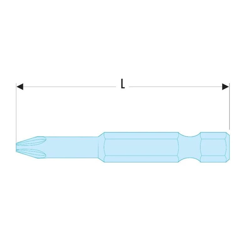 Facom Screwdriver Bit 1/4 in Tip PH3 Phillips Drive 50 mm Overall Length EP.603T