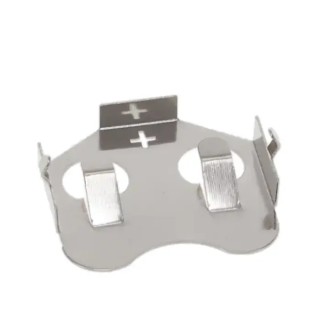 RS PRO Battery Clip Leaf Spring for CR2032 Battery Size, 2 Cells, Phosphor Bronze Body, Through Hole Mount CR2032