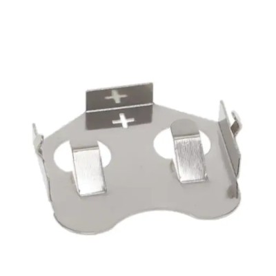 RS PRO Battery Clip Leaf Spring for CR2032 Battery Size, 2 Cells, Phosphor Bronze Body, Through Hole Mount CR2032