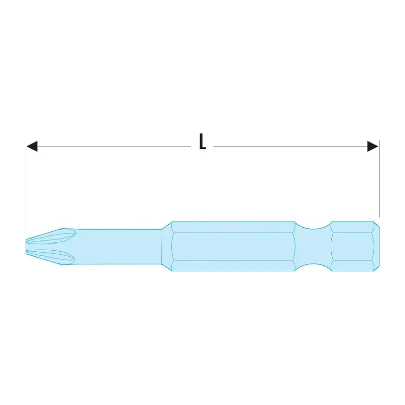 Facom Phillips Drive Screwdriver Bit 1/4 in Tip PH2 Size, 90 mm Overall Length EP.692