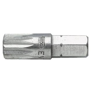 Facom Screwdriver Bit Hex Drive 6.35 mm Tip M6 Size 25 mm Overall Length EV.106