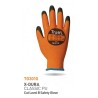 Traffi General Handling Gloves Black Orange Elastane HPPE Polyamide Size 9 Polyurethane Coating TG3010