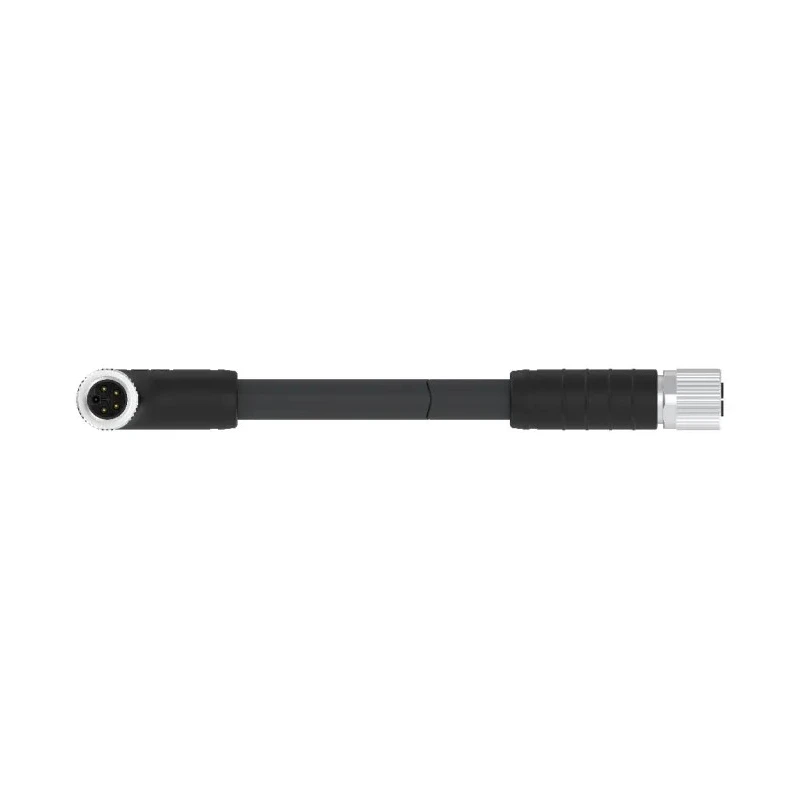 TE Connectivity Sensor Actuator Cable M12 L-Code Male 4 Way Right Angle to Female 4 Way Straight 1.5 m T4152AC9L14-003