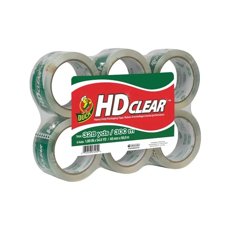 DUCK TAPE Clear Heavy Duty Packing Tape Acrylic Backing Water Based Acrylic Adhesive 50 m x 48 mm 0.065mm Thickness 287084