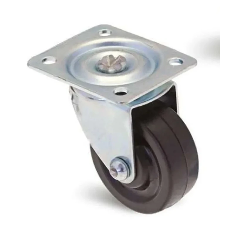 Guitel Hervieu Swivel Castor 75 mm Rubber Wheel 50 kg Load Capacity Pressed Steel Frame 360933