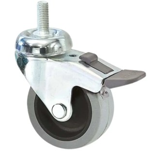 Guitel Hervieu Braked Swivel Castor 50 kg Load Capacity 80 mm Thermoplastic Rubber Wheel CP1FD080-322L10
