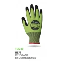 Traffi Green Aramid, Elastane, Polyester, Fibreglass Liquid Oil Repellent Work Gloves Size 10 Nitrile Coating TG5130