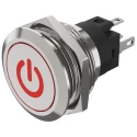 EAO 82 Series Illuminated Push Button Switch Momentary Panel Mount 22.3 mm Cutout SPDT Red LED IP65 IP67 82-6151.1A14.B002