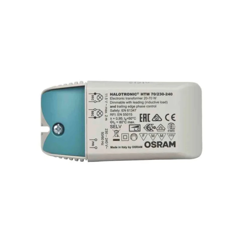 Osram 1 Electronic Lighting Transformer 70 W, 230/240 V ac Primary, 11.3 V ac Secondary 4050300442310