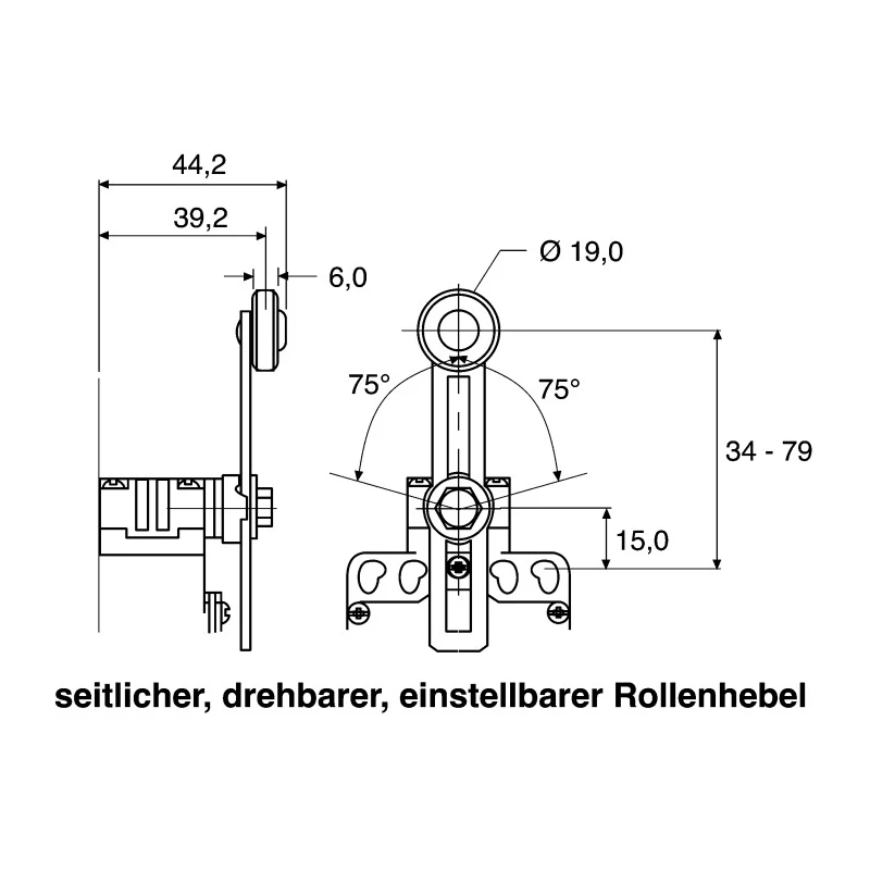 Honeywell Technologies GLE Series Adjustable Roller Lever Limit Switch 1 NO/1 NC IP67 Die Cast Zinc Epoxy Coated 