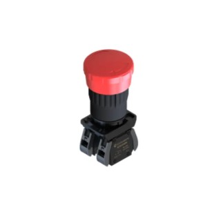 RS PRO Twist Release Emergency Stop Push Button Panel Mount 22 mm Cutout 1 NO/1 NC IP65 IP65