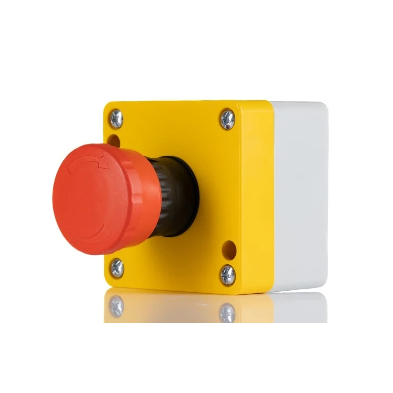 RS PRO Twist Release Emergency Stop Push Button Surface Mount 2 NC Thermoplastic Red IP65 24V AC 242-0845
