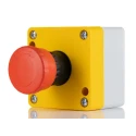 RS PRO Twist Release Emergency Stop Push Button Surface Mount 2 NC Thermoplastic Red IP65 24V AC 242-0845