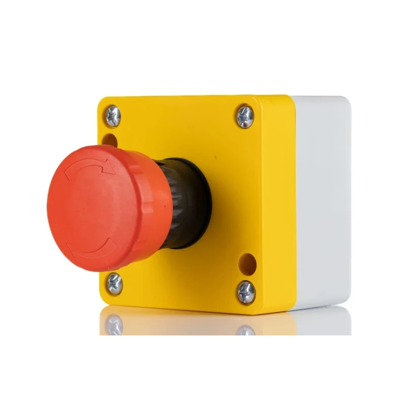RS PRO Twist Release Emergency Stop Push Button Surface Mount 2 NC Thermoplastic Red IP65 24V AC 242-0845