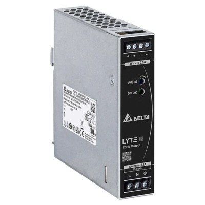 Delta Electronics DRL Switched Mode DIN Rail Power Supply 264V AC Input 48V DC 2.5A Output 120W DRL-48V120W1EN