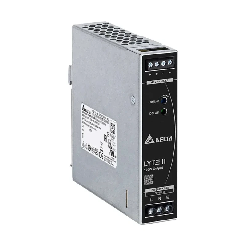 Delta Electronics DRL Switched Mode DIN Rail Power Supply 264V AC Input 48V DC 2.5A Output 120W DRL-48V120W1EN