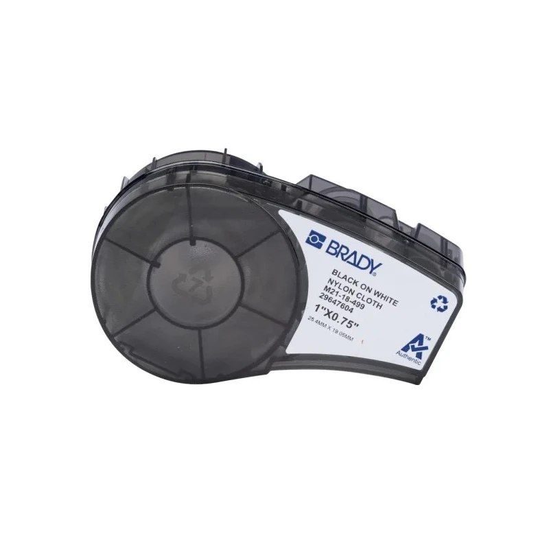 Brady Black on Black, White Label Printer Label, 25.4 mm Width, 19.05 mm Length, Permanent Acrylic Adhesive M21-18-499