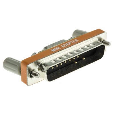 RS PRO D-Sub Adapter Male 25-Way to Female 9-Way Plug-In Gold Plated Contacts 42mm 243-0352