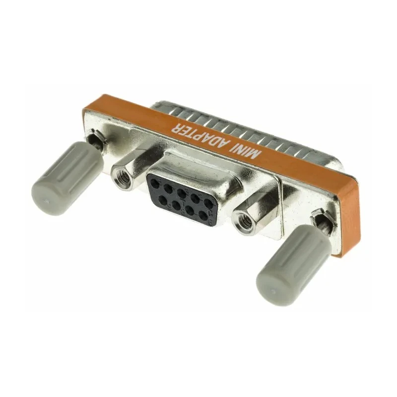 RS PRO D-Sub Adapter Male 25-Way to Female 9-Way Plug-In Gold Plated Contacts 42mm 243-0352