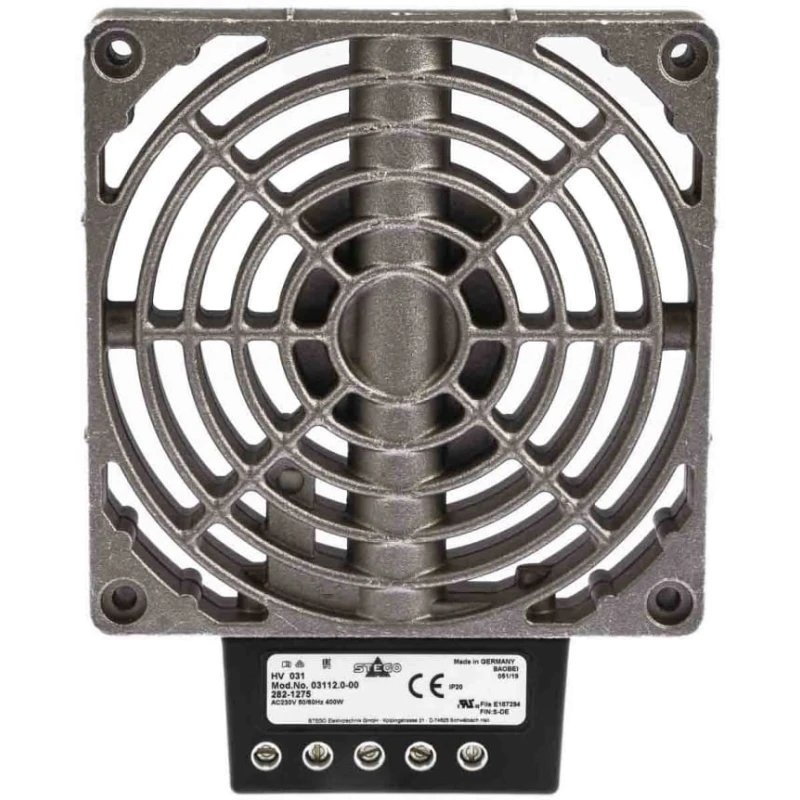 STEGO Enclosure Heater, 230V AC, 400W Input Power, 400W Output Power, 119mm x 151mm, DIN Rail Mount 03112.0-00