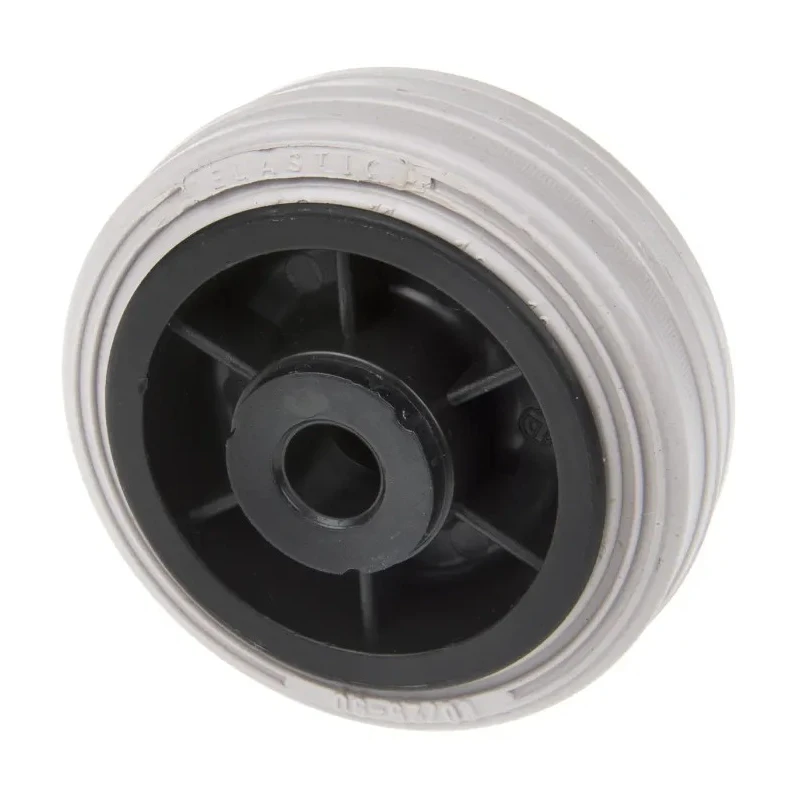 LAG Grey, Black Rubber Trolley Wheel 80mm Diameter, 25mm Width, Load Capacity 55kg, Thermoplastic Hub 13104 G