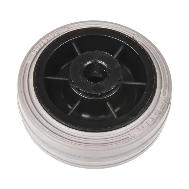 LAG Grey, Black Rubber Trolley Wheel 80mm Diameter, 25mm Width, Load Capacity 55kg, Thermoplastic Hub 13104 G