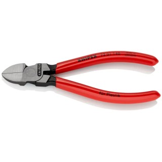 Knipex Diagonal Plastic Cutter, Bi-Metal Handle, Steel Jaw, 140mm Length, Maximum Cutting Capacity 2mm 72 01 140