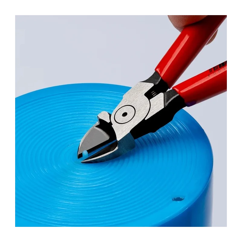 Knipex Diagonal Plastic Cutter, Bi-Metal Handle, Steel Jaw, 140mm Length, Maximum Cutting Capacity 2mm 72 01 140