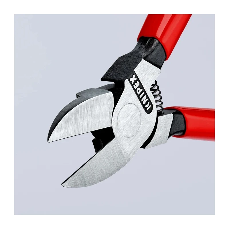 Knipex Diagonal Plastic Cutter, Bi-Metal Handle, Steel Jaw, 140mm Length, Maximum Cutting Capacity 2mm 72 01 140