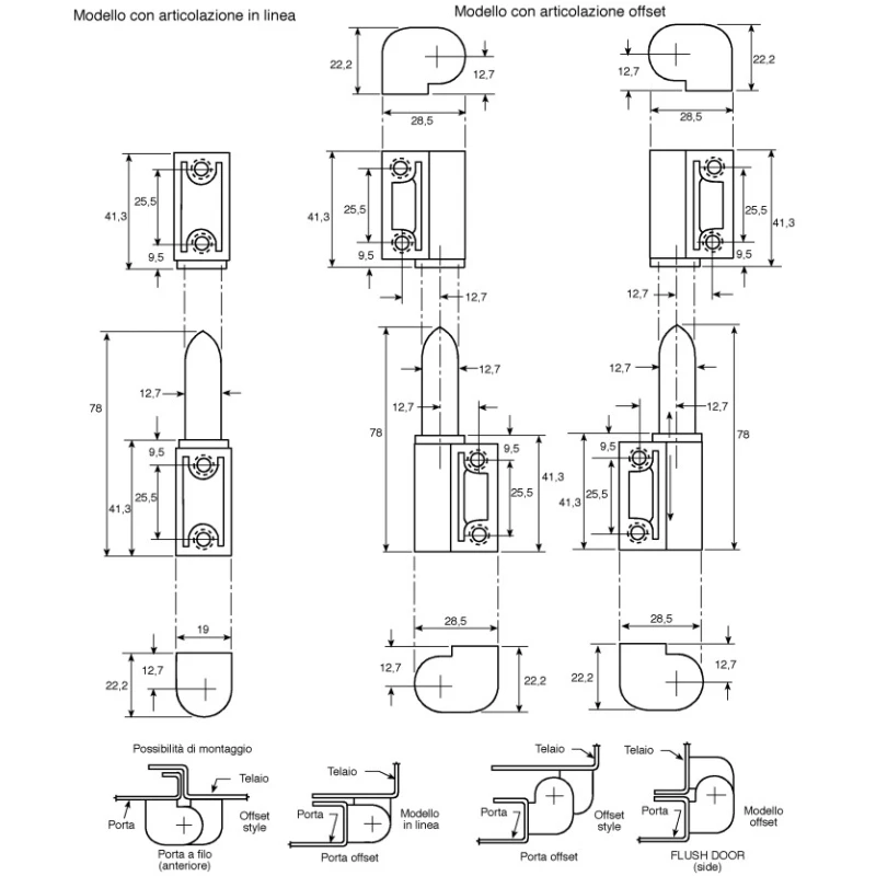 Southco Barrel Hinge Nylon Lift Off Pin, Bright Chrome Chrome Plated Polished Finish 78mm Length 96-50-410-11