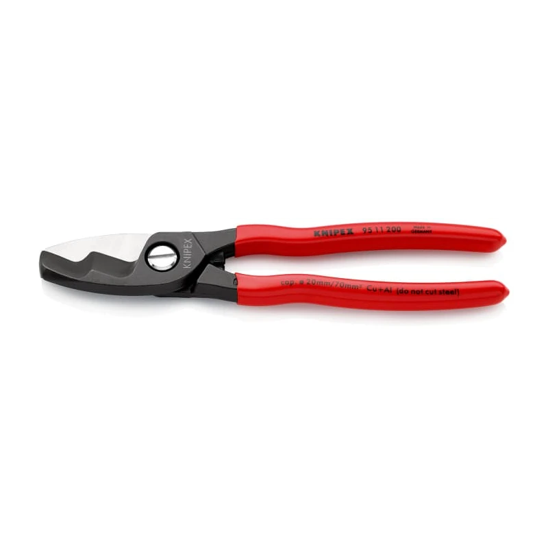 Knipex Twin Cutting Edge Cable Cutter Plastic Coated Grip 200mm 95 11 200