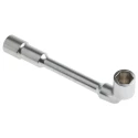 Facom Tubular Box Spanner Metric 17 mm Size, Angled Head, Chrome Vanadium Steel, Satin Chrome Finish, 187mm Overall 75.17