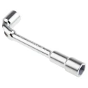 Facom Tubular Box Spanner Metric 17 mm Size, Angled Head, Chrome Vanadium Steel, Satin Chrome Finish, 187mm Overall 75.17