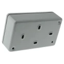 MK Electric 13A Grey 2 Gang Plug Socket Metalclad Plus Indoor Switched Type G British K2945 ALM